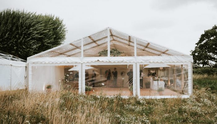 Clearspan wedding marquee