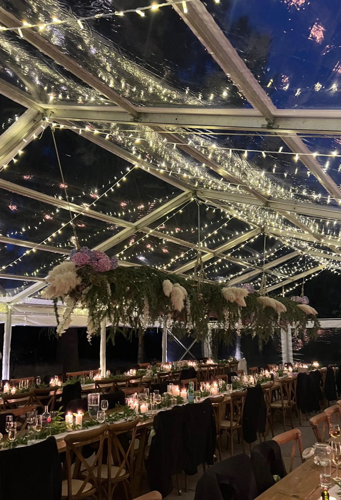 An example of one of our clear roof marquees