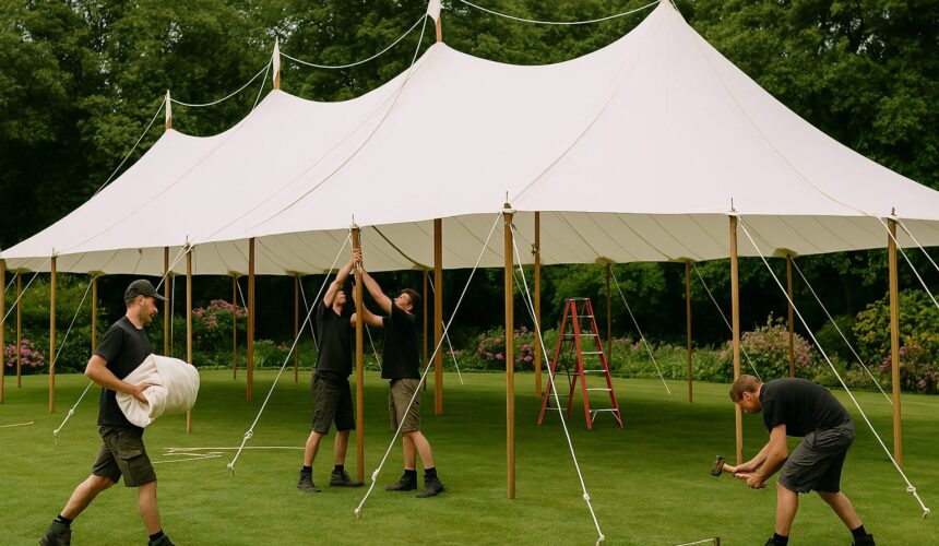 marquee set up, marquee removal